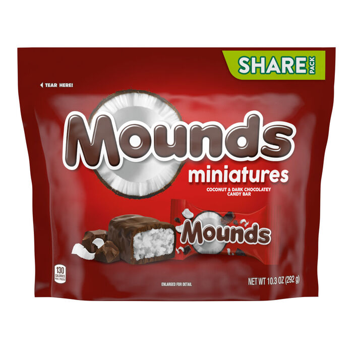 MOUNDS Dark Chocolate Coconut Miniatures 10.30oz Candy Bag