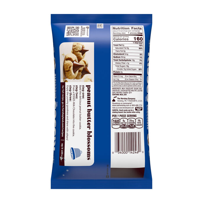 HERSHEY'S KISSES Milk Chocolate Santa Hat, Christmas , Candy Bag, 9 oz