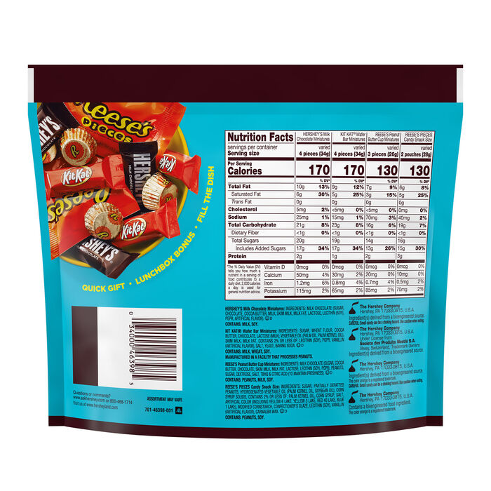 HERSHEY'S, KIT KAT® and REESE'S Miniatures Assorted Flavored Candy Share Pack, 8 oz