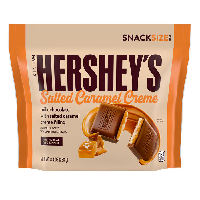HERSHEY'S Salted Caramel Creme Flavored Snack Size Candy Bag, 8.4 oz