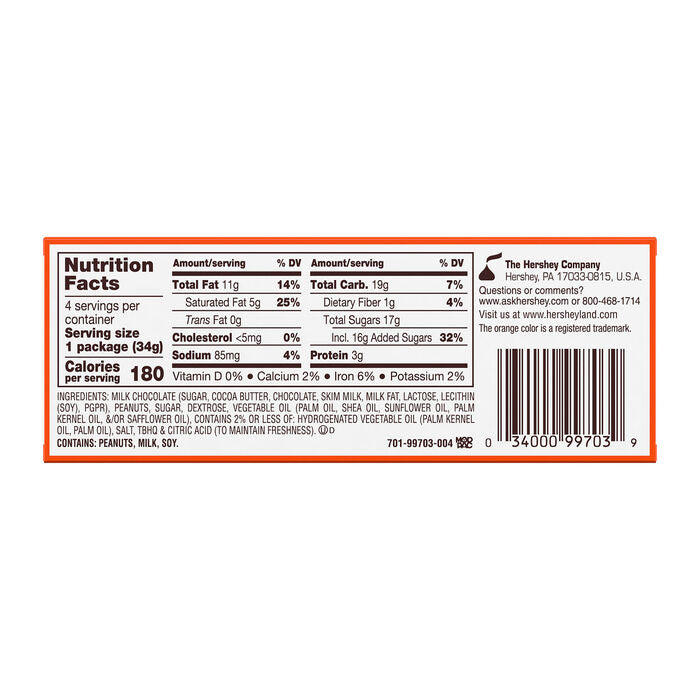 REESE'S Milk Chocolate Peanut Butter Creme Holiday Lights, Christmas Candy Box, 4.8 oz (4 Pieces)
