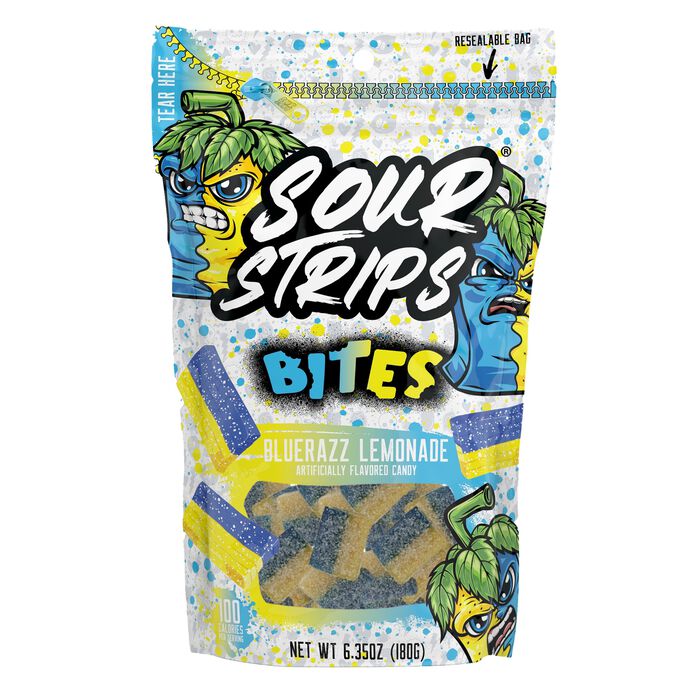 Sour Strips BlueRazz Lemonade Bites Candy Bag, 6.35oz